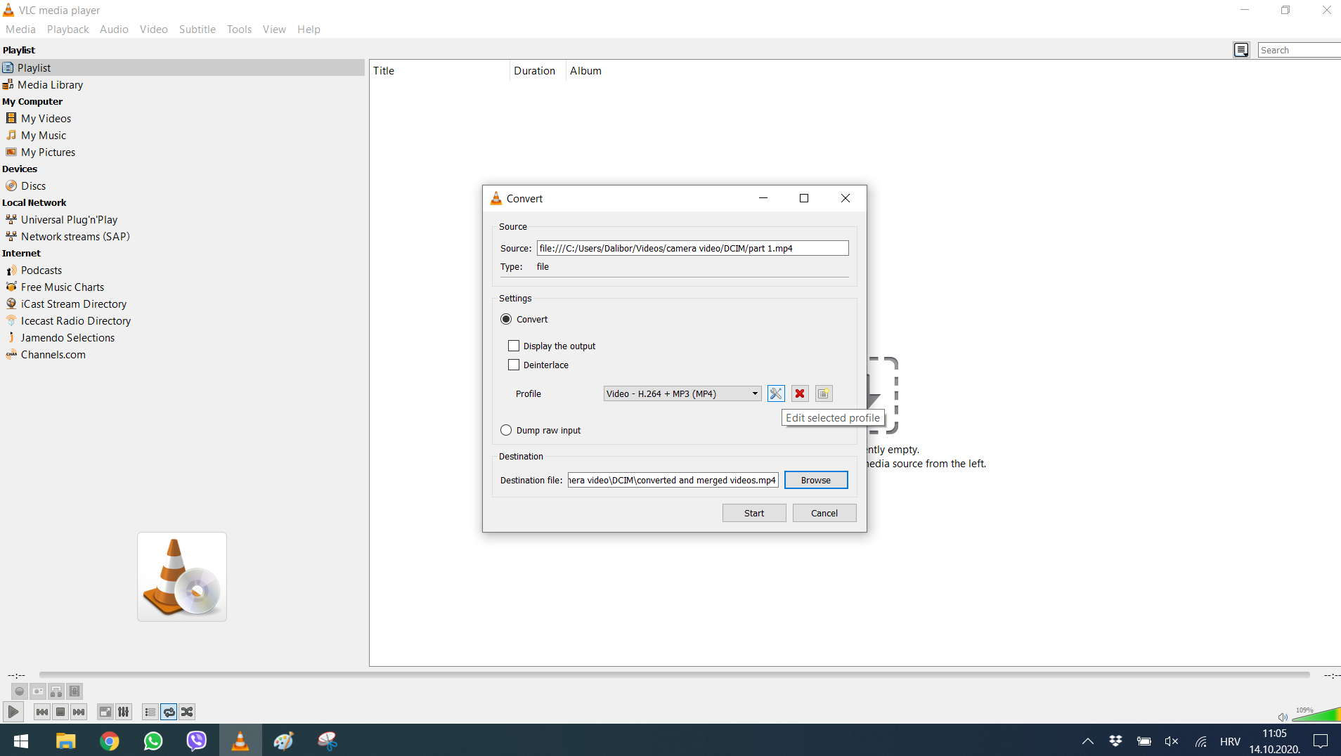 Step 5.1. – change resolution, open settings – Once Sport Analyser and VLC