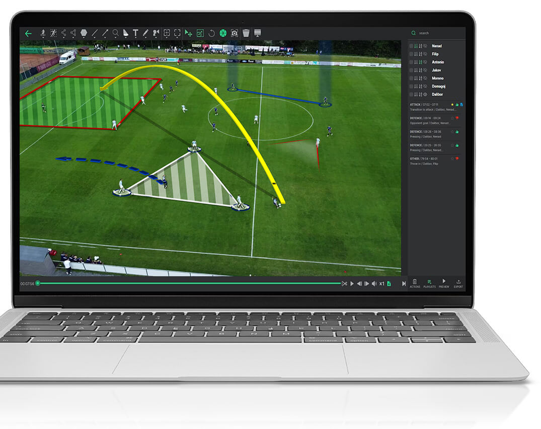 Codifica ações e jogadores facilmente