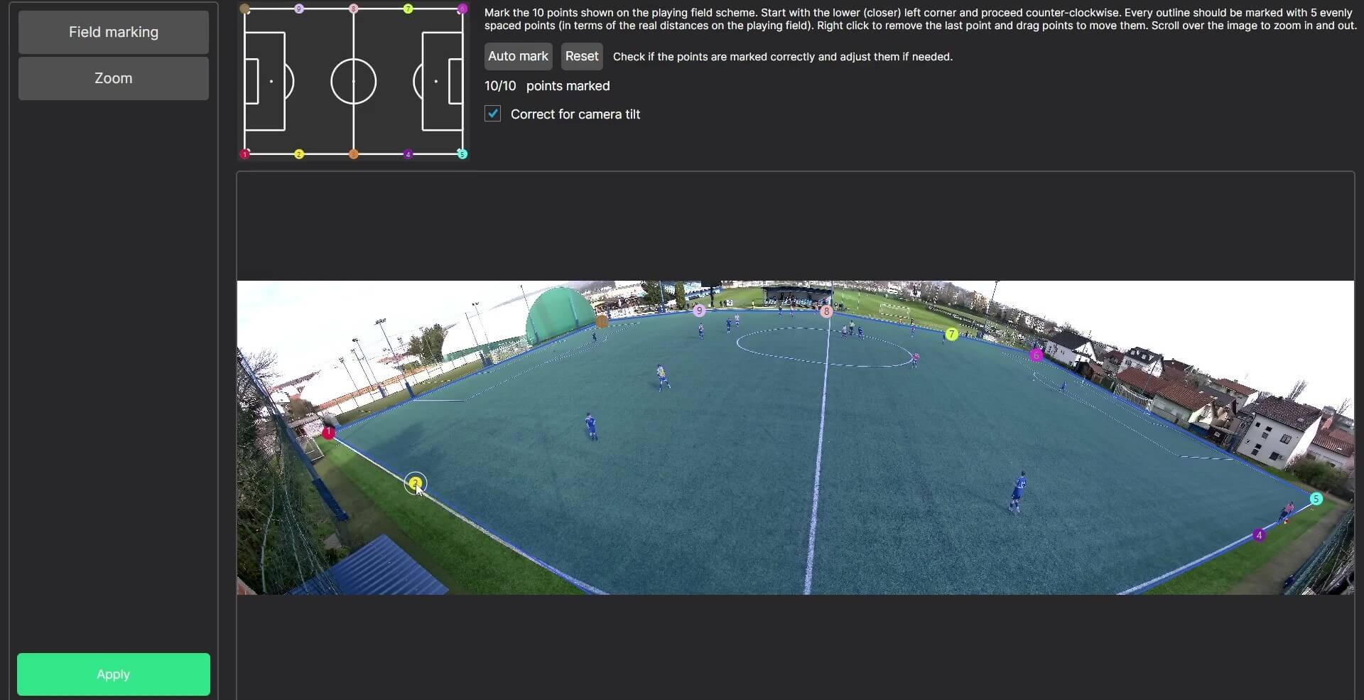 Processing setup – frame (1) Processing setup Once Sport Autocam