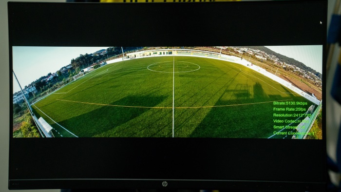 Wide angle footgae Wide angle footage od the field
